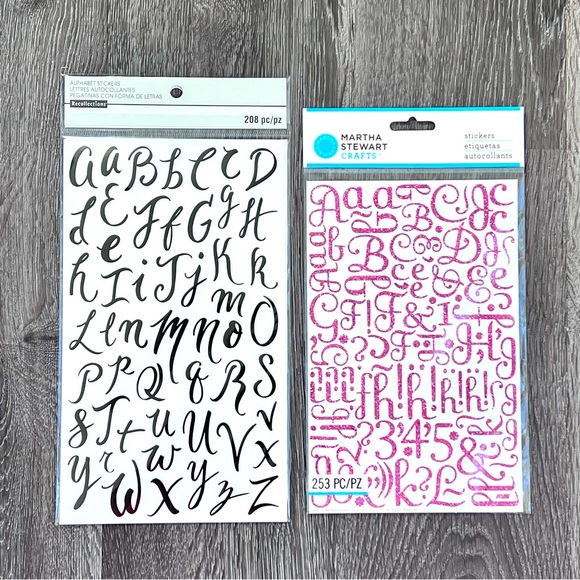 NWT Martha Stewart Crafts & Recollections Pink/Black Alphabet Scrapbook Stickers - Picture 2 of 13
